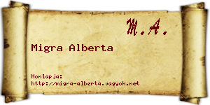 Migra Alberta névjegykártya